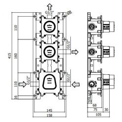 Встраиваемая часть смесителя Paffoni MODULAR BOX MDBOX018 термостат