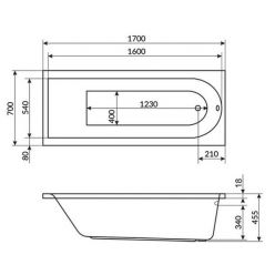 Акриловая ванна Excellent Aurum Slim 170x70 WAEX.AUR17WHS