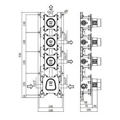 Встраиваемая часть смесителя Paffoni MODULAR BOX MDBOX019 термостат