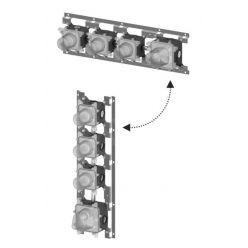 Внешняя часть смесителя ТЕРМОСТАТ на 2 выхода Paffoni Modular Box (цвет - хром), MDE018CR