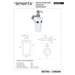 Дозатор для жидкого мыла Retro настенный Retro 300 ml 75x180x140 мм, хром, 144309012