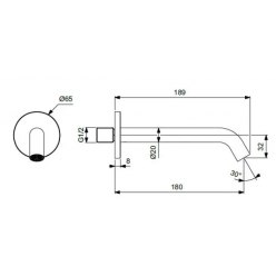 Настенный излив Ideal Standard 180 мм хром, BD973AA  