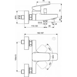 Смеситель Ideal Standard CERAPLAN для ванны с душем, BD256AA