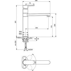 Смеситель для кухонной мойки Ideal Standard CERAFINE O Black, BC501XG