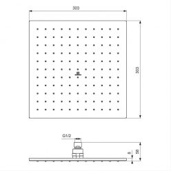 Система скрытого монтажа Ideal Standard Ceraplan хром (6 in 1), верхний душ 300x300 мм, SetBD259AA