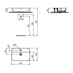 Умывальник Ideal Standard IPALYSS Vessel E207701, 55x38 см