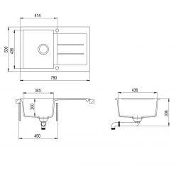 Мойка AquaSanita Tesa SQT 101 111 AW silica