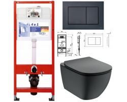 Комплект: инсталляции для унитаза TECEbase c кнопкой 9400407 и  унитаз Ideal Standard Tesi Aquablade T0079V3+T3527V3