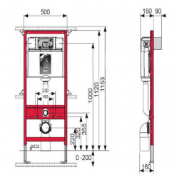 Комплект: унитаз Ideal Standard I.life T461401+T500301с инсталляцией TECE base 9400412 клавиша хром глянец