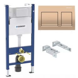 Инсталляция для подвесного унитаза Geberit Alpha 112 см с кнопкой Geberit Alpha 35, красное золото, 458.233.00.2A35Rg