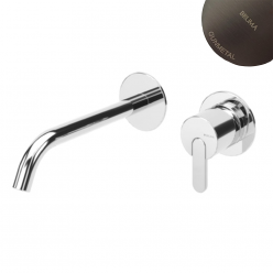 Внешняя часть смесителя Bruma LEAF для раковины. Длина излива 150 мм Gunmetal, E1670120MG