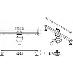 Душевой трап Roxen Slim сатин 60 см, 91060-60