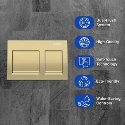 Инсталляция для подвесного унитаза Geberit Alpha 112 см с кнопкой Geberit Alpha 35, латунь, 458.233.00.2A35Br