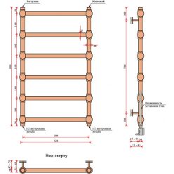 Полотенцесушитель водяной Fincopper FCL 900*500 черный RAL 9005 медный