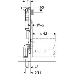 Инсталляция для подвесного унитаза Geberit Alpha 112 см с кнопкой Geberit Alpha 35, латунь, 458.233.00.2A35Br