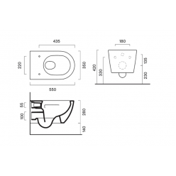 Подвесной унитаз Catalano Sfera 550×420, 0511550001  с сиденьем микролифт (смыв торнадо)