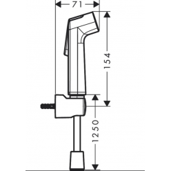 Гигиенический душ для псевдобиде Hansgrohe 1jet S EcoSmart с держателем и шлангом 125см хром, 29234000