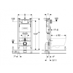 Инсталляция для подвесного унитаза Geberit Alpha 112 см с кнопкой Geberit Alpha 35, хром матовый, 458.233.00.2A35Cm