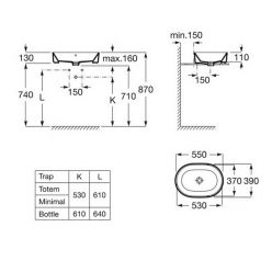 Раковина накладная Roca Gap Round 55x39, 73270Y1000
