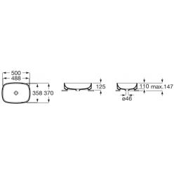 Раковина Roca Ona накладная 500x370x147 мм, 3275L0000