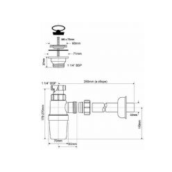 Сифон McAlpine MRW1 с выпуском для умывальника 5/4x32 бутылочный 
