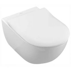 Унитаз подвесной Villeroy Boch Subway 2.0 5614R001 + 9M78S101, 37x56 с тонким сиденьем Soft Close, безободковый