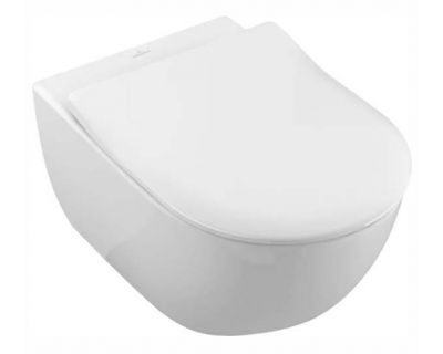 Унитаз подвесной Villeroy Boch Subway 2.0 5614R001 + 9M78S101, 37x56 с тонким сиденьем Soft Close, безободковый