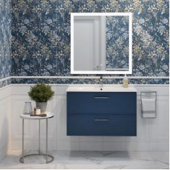 Тумба Kerama Marazzi PIANO Classic подвесная 85 см, 2 ящика, ясень синий матовый, PIA.CL.85\BLU.M