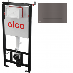 Инсталляция для унитаза AlcaPlast AM101/1120+M57-GM-M,  клавиша смыва GunMetal