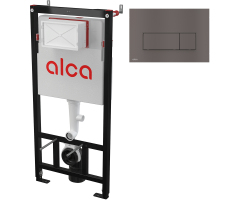 Инсталляция для унитаза AlcaPlast AM101/1120+M57-GM-M,  клавиша смыва GunMetal