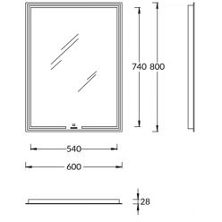 Зеркало Kerama Marazzi MIO прямоугольное с диммером 60x80 см, белое, MIO.mi.60\WHT Зеркало Kerama Marazzi MIO прямоугольное с диммером 60x80 см, белое, MIO.mi.60\WHT