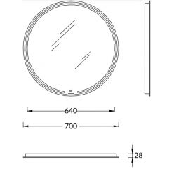 Зеркало Kerama Marazzi MIO круглое с диммером 70, белое, MIO.mi.70D\WHT