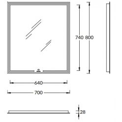 Зеркало Kerama Marazzi MIO прямоугольное с диммером 70x80 см, белое, MIO.mi.70\WHT Зеркало Kerama Marazzi MIO прямоугольное с диммером 70x80 см, белое, MIO.mi.70\WHT