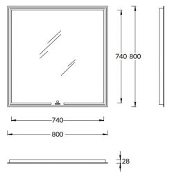 Зеркало Kerama Marazzi MIO прямоугольное с диммером 80x80 см, белое, MIO.mi.80\WHT Зеркало Kerama Marazzi MIO прямоугольное с диммером 80x80 см, белое, MIO.mi.80\WHT