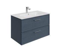 Тумба Kerama Marazzi PIANO Classic подвесная 85 см, 2 ящика, ясень синий матовый, PIA.CL.85\BLU.M