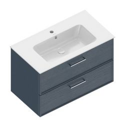 Тумба Kerama Marazzi PIANO Classic подвесная 85 см, 2 ящика, ясень синий матовый, PIA.CL.85\BLU.M