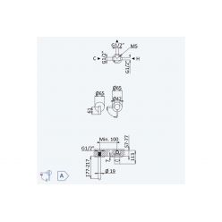 Смеситель для раковины настенный Bruma Lusitano 1078501MM Morning Mist,  длина излива 170мм 