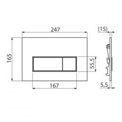 Инсталляция для унитаза AlcaPlast AM101/1120+M57-GM-M,  клавиша смыва GunMetal