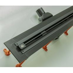 Подрезной душевой трап Veconi 120 см, DL120B-G затвор комбинированный, цвет Gun metal.