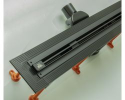 Подрезной душевой трап Veconi 120 см, DL120B-G затвор комбинированный, цвет Gun metal.