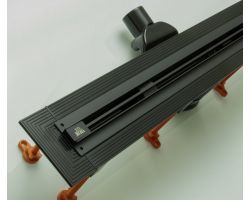 Подрезной душевой трап Veconi 80 см, DL80B-C затвор комбинированный, цвет черный.