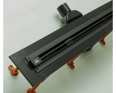 Подрезной душевой трап Veconi 80 см, DL80B-C затвор комбинированный, цвет черный.