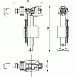 Заливной клапан TECE F 10 универсальный, 9820353
