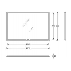 Зеркало Kerama Marazzi MIO прямоугольное с диммером 120x80 см, белое, MIO.mi.120\WHT