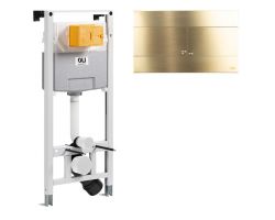 Комплект инсталляции OLI 120 механическая + клавиша Slim INOX металлическая, золото, 885052+888565
