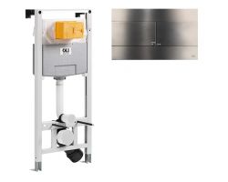 Комплект инсталляции OLI 120 механическая + клавиша Slim INOX металлическая, gun metal, 885052+889313