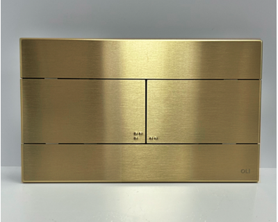 Кнопка смыва механическая OLI Slim INOX (золото) - металлическая, 888565