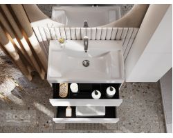 Тумба с умывальником Roca Ona 80 см 857630509 + ZRU9307562 белый матовый