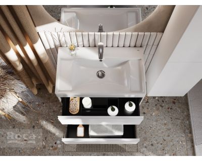 Тумба с умывальником Roca Ona 80 см 857630509 + ZRU9307562 белый матовый