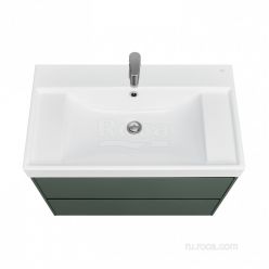 Тумба с умывальником Roca Ona 80 см 857630513 + ZRU9307562 зеленый матовый